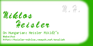 miklos heisler business card